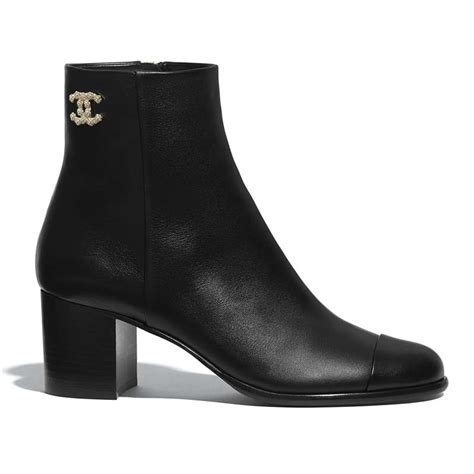 chanel cap toe boots|chanel black canvas heel boots.